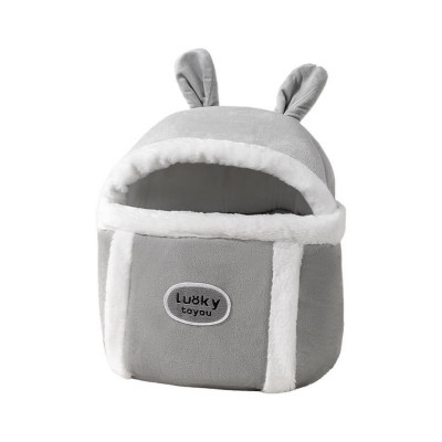 Рюкзак-переноска для кошек 2308SXMJ2582HA10 Кролик утепленный с карманом для рук Gray S
