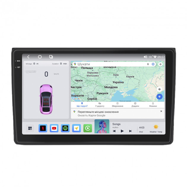 Штатная магнитола Lesko для Audi A4 III (B7) 2004-2009 экран 9" 4/64 QLED CarPlay 4G Wi-Fi GPS 360 Prime