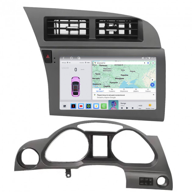 Штатная магнитола Lesko для Audi A6 allroad II (C6) 2006-2008 экран 9" 4/64 QLED CarPlay 4G Wi-Fi GPS 360 Prime