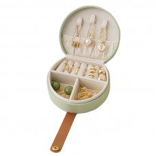 Органайзер сумочка Casegrace SP-01278 для украшений и ювелирных изделий с ручкой 10*9*4,5 см Green