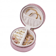 Органайзер шкатулка Casegrace SP-01306 для украшений и ювелирных изделий бархатная на молнии Pink