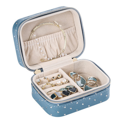 Шкатулка Casegrace SP-01304-B для украшений и ювелирных изделий портативная с молнией Blue