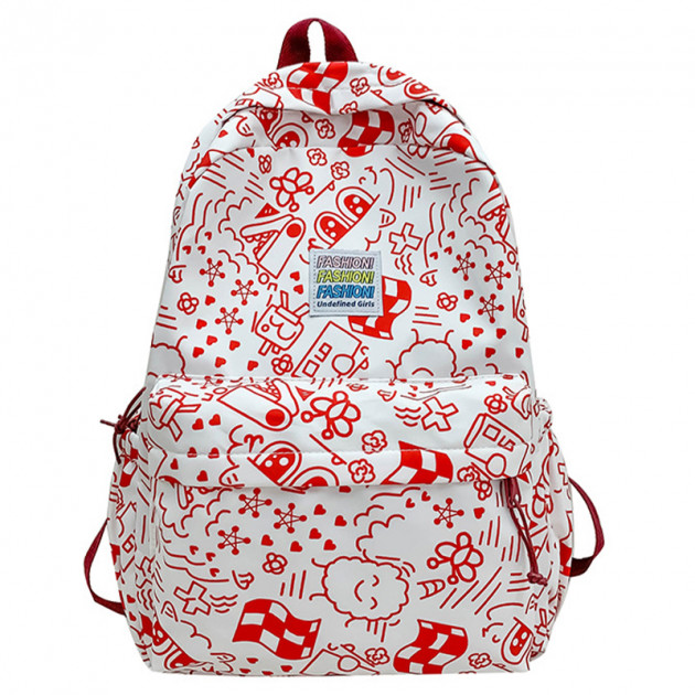 Рюкзак подростковый 5154 с рисунками 20-35 л Red