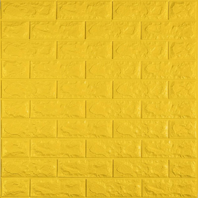 3D панель самоклеющаяся 700x770x7мм кирпич Желтый (010-7) SW-00000049