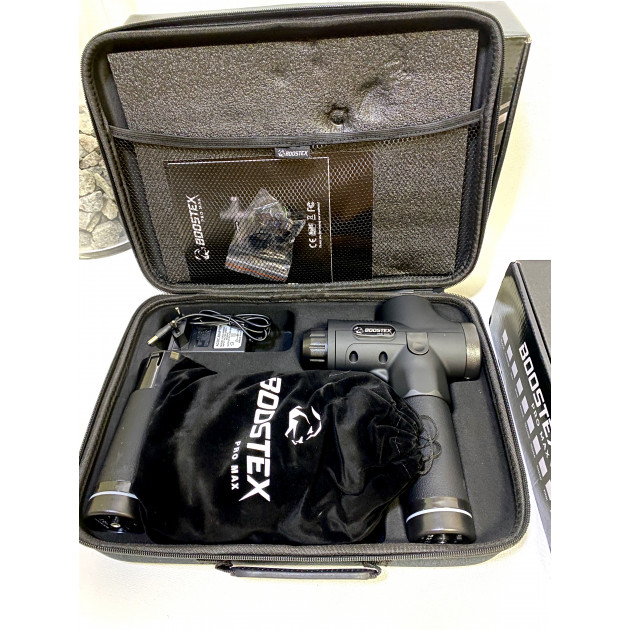 Увага новинка. Ударний перкусійний масажер Boostex PRO MАХ-АнтицелюлітнийПеркусійний режимів +АБС-пластик, поліуретан насадок +запасна батарея 2500am/h +кейс (Чорний)