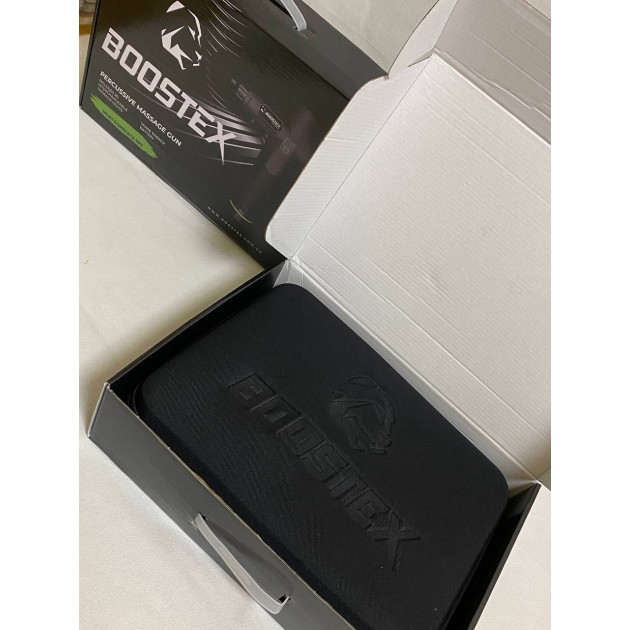 Увага новинка. Ударний перкусійний масажер Boostex PRO MАХ-АнтицелюлітнийПеркусійний режимів +АБС-пластик, поліуретан насадок +запасна батарея 2500am/h +кейс (Чорний)