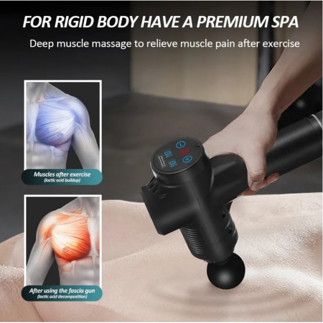 Перкусійний масажер для тіла MASSAGE GUN MAX 30 — потужний масажний пістолет для глибокого розслаблення та відновлення.