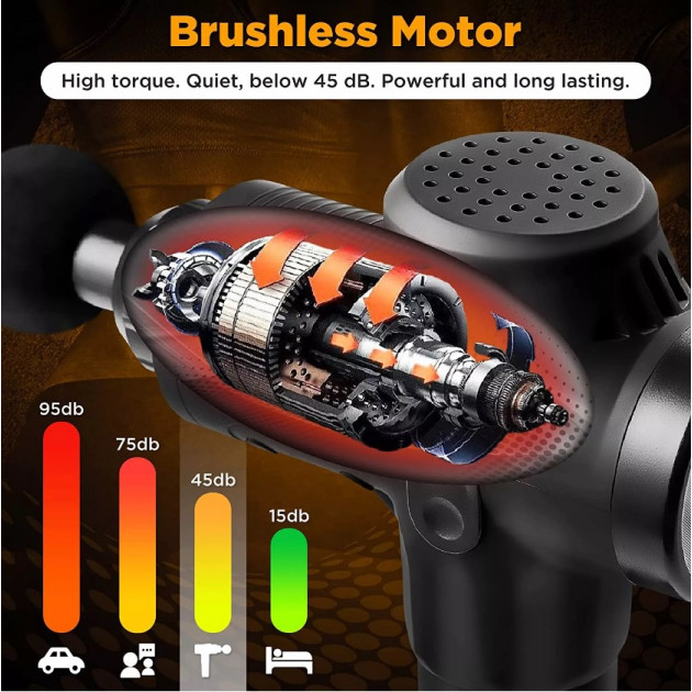 Перкусійний масажер для тіла MASSAGE GUN MAX 30 — потужний масажний пістолет для глибокого розслаблення та відновлення.