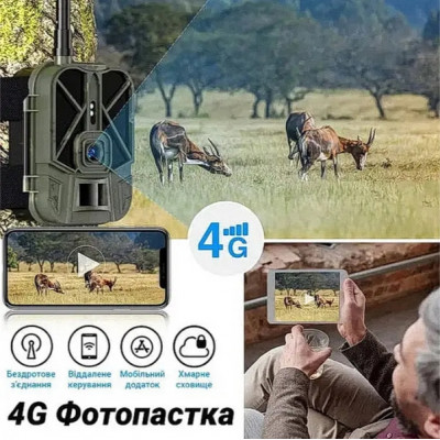 Фотоловушка HC940 LTE PRO с передачей данных, аккумулятором 10000mAh, 4G, видео 4K, фото 30МП