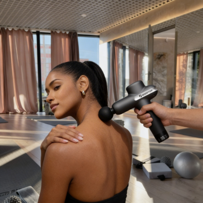 Профессиональный перкуссионный ударный массажер Booster Lightsaber U1 (24V) (Чёрный)