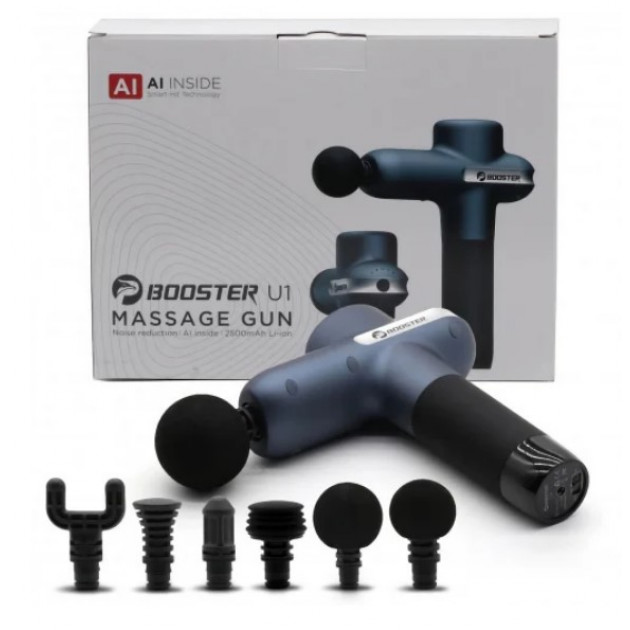 Профессиональный перкуссионный массажер Booster Lightsaber U1 (24V) (Чёрный) для глубокого массажа