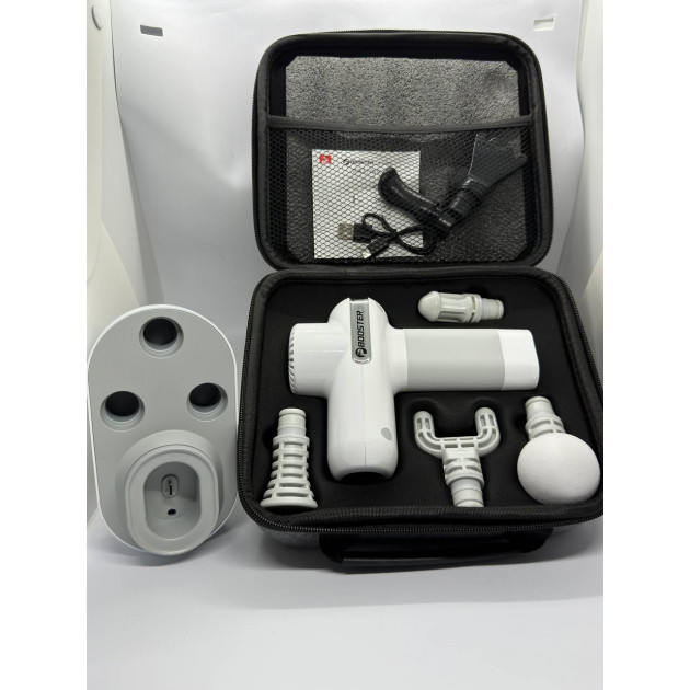 Компактний перкусійний масажер Booster Lightsaber Mini White з кейсом у комплекті