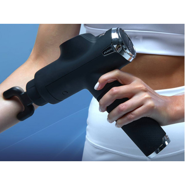 Профессиональный ударный перкуссионный массажер Booster Fusion Black Pro (черный) для тела.