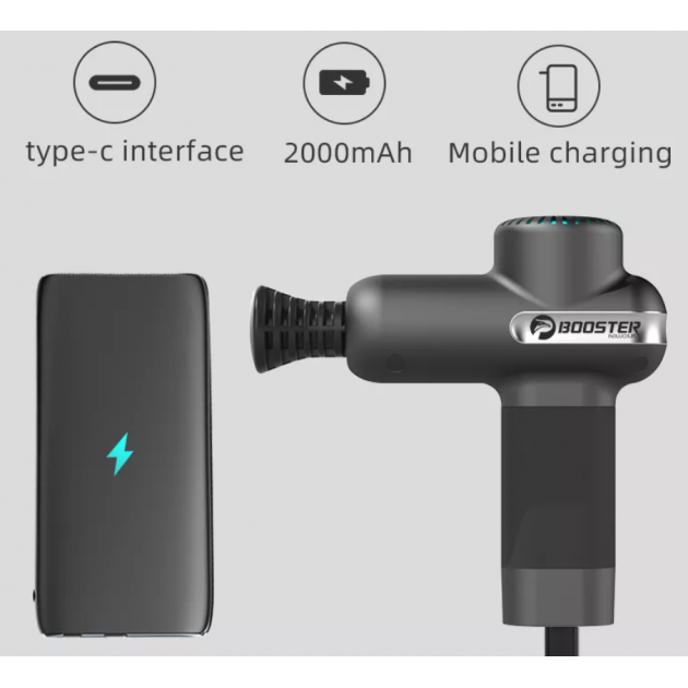 Компактний перкусійний масажер Booster Lightsaber Mini з зарядною станцією