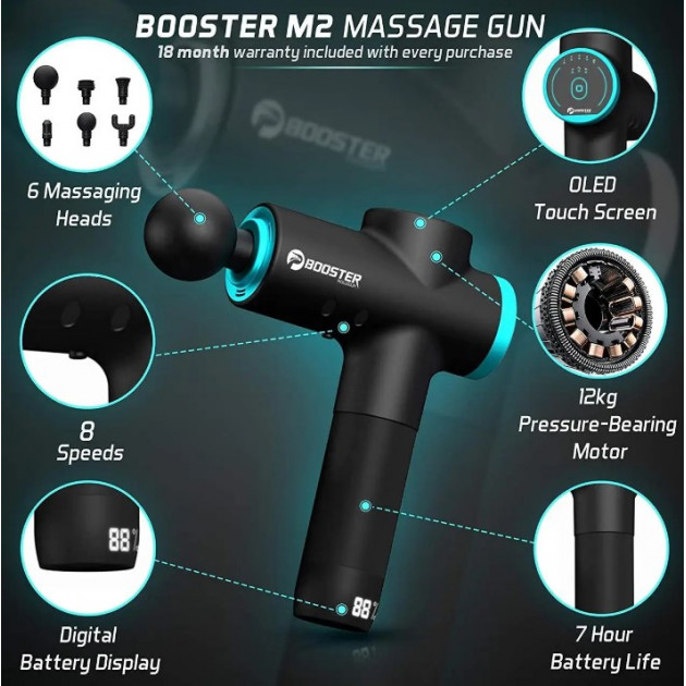 Перкусійний масажер для тіла Booster M2B (12V) – Ударний пристрій для глибокого масажу