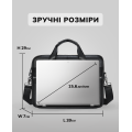 Шкіряна чоловіча сумка для ноутбука та документів чорна 39x28x8,  портфель для паперів, чорний