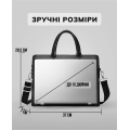 Шкіряна чоловіча сумка для документів та ноутбука 37х28.5х7, офісний діловий портфель Tiding Bag NV23712 чорний