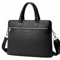 Шкіряна чоловіча ділова сумка 38x29x8, папка портфель для роботи  Tiding Bag 30987 чорна