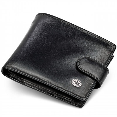 Мужское портмоне из натуральной кожи ST Leather В104 Черный
