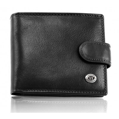 Классическое мужское портмоне из натуральной кожи ST Leather В102 Черный