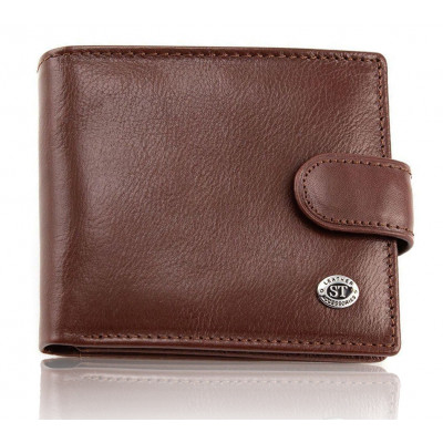 Стильное кожаное мужское портмоне ST Leather В103 Коричневый
