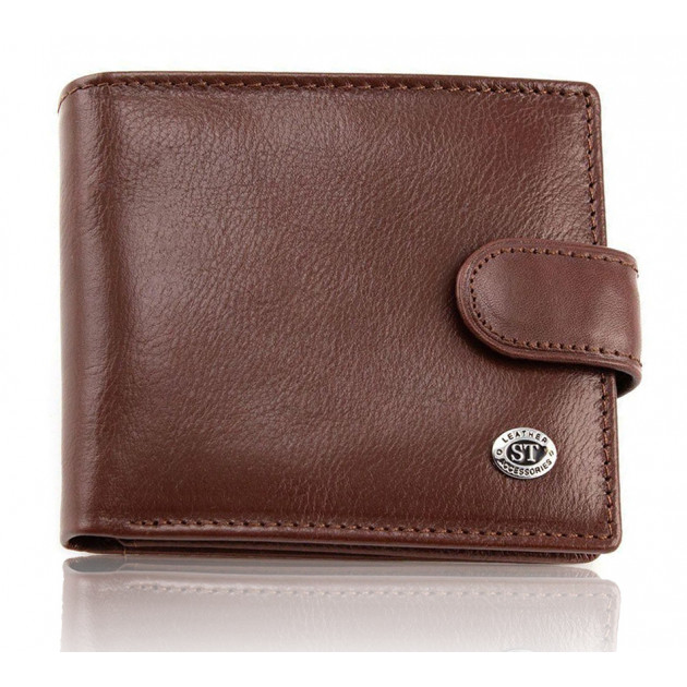 Стильне шкіряне чоловіче портмоне ST Leather В103 Коричневий