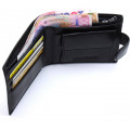 Шкіряне чоловіче портмоне на кнопці ST Leather ST104 Чорний