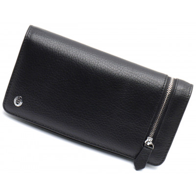 Черный многофункциональный мужской кошелек из натуральной кожи  МС291