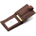 Коричневе чоловіче портмоне з натуральної шкіри з фіксацією ST Leather ST103