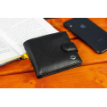 Шкіряне чоловіче портмоне на кнопці ST Leather ST-104-1 чорний