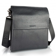Чоловічий шкіряний месенджер 23х26х6, сумка планшет через плече BEXHILL TD-18621 чорний