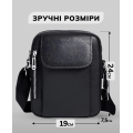 Чоловіча шкіряна сумка-барсетка 19х24х7.5, сумочка планшет через плече чорна Bexhill BX-09164