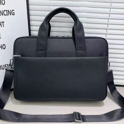 Кожаная мужская деловая сумка для ноутбука 40x27x10, офисный портфель Tiding Bag 56901, черный