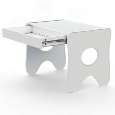 Зручний столик у дитячу кімнату 70×45×51, дитячий ігральний стіл із ящиком, білий