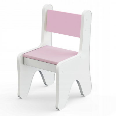 Стульчик в детскую комнату 55×37×33 детский удобный стул для игр, белый с розовым