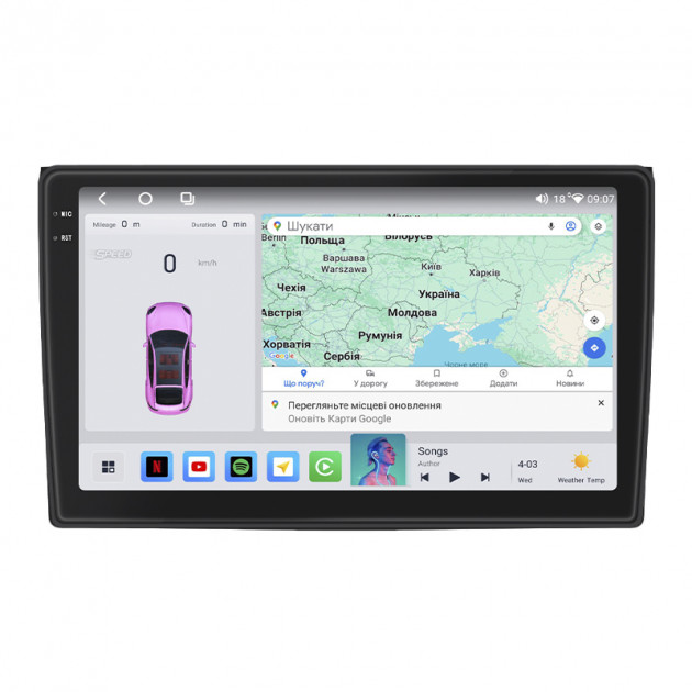 Штатная магнитола Lesko для Audi RS 4 II (B7) 2005-2009 экран 9" 4/64 QLED CarPlay 4G Wi-Fi GPS 360 Prime