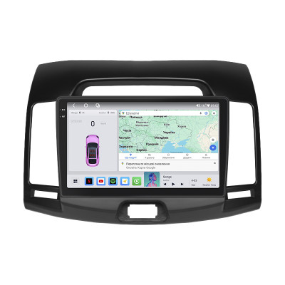 Штатная магнитола Lesko для Hyundai Avante IV 2006-2010 экран 9" 4/64 QLED CarPlay 4G Wi-Fi GPS 360 Prime