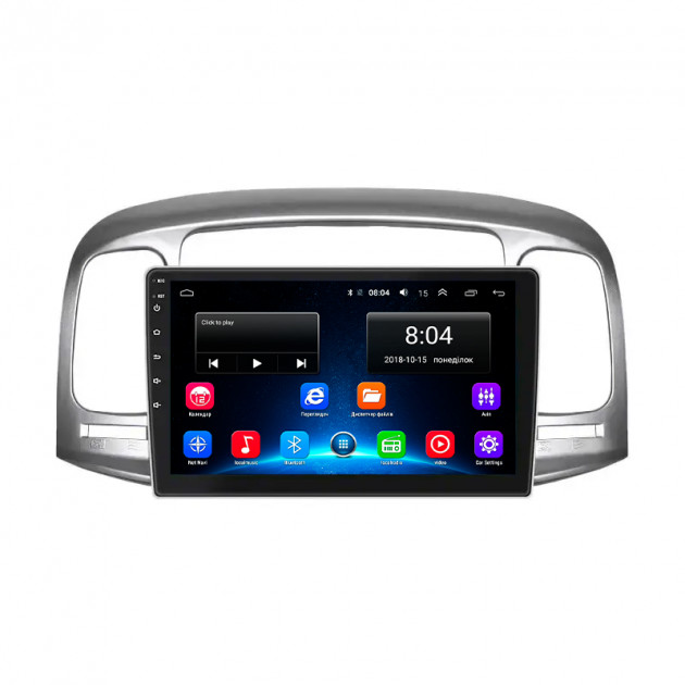 Штатная магнитола Lesko для Hyundai Verna II 2005-2010 экран 9" 2/32Gb Wi-Fi GPS Base