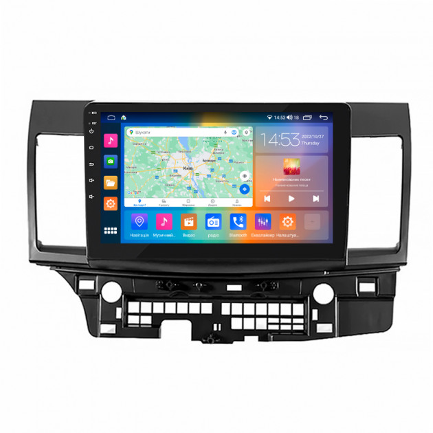 Штатная магнитола Lesko для Mitsubishi Lancer Evolution X 2007-2016 экран 10" 4/64Gb CarPlay 4G Wi-Fi GPS Prime