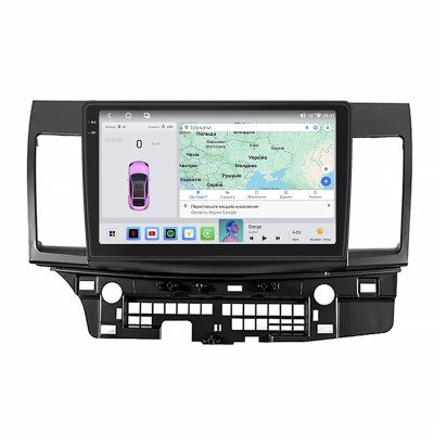 Штатная магнитола Lesko для Mitsubishi Lancer X 2007-2010 экран 10" 4/64 QLED CarPlay 4G Wi-Fi GPS 360 Prime