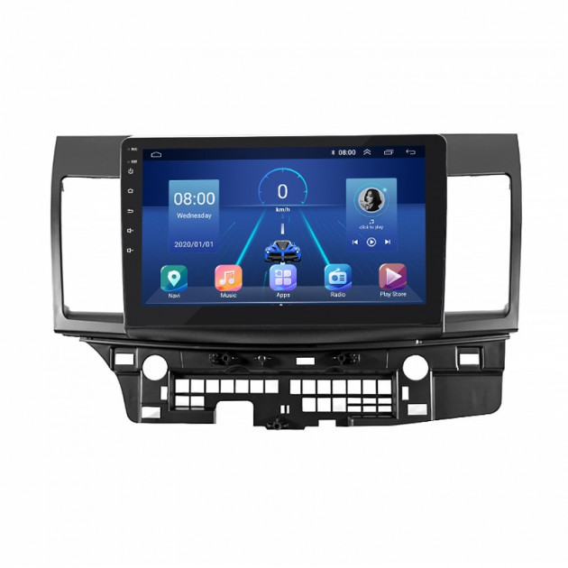 Штатная магнитола Lesko для Mitsubishi Lancer X 2007-2010 экран 10" 6/128Gb 4G Wi-Fi GPS Top