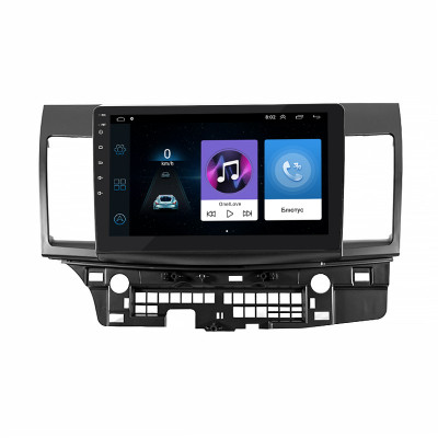 Штатная магнитола Lesko для Mitsubishi Lancer X Рестайлинг 2 2015-2017 экран 10" 1/16Gb Wi-Fi GPS Base