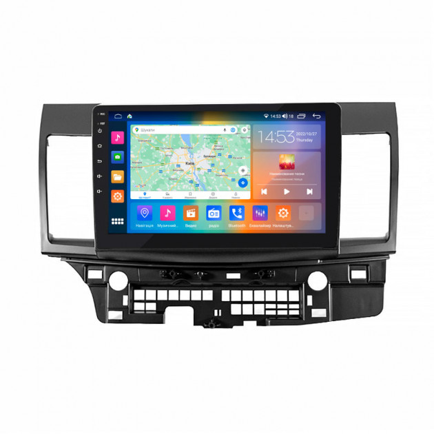 Штатная магнитола Lesko для Mitsubishi Lancer X Рестайлинг 2 2015-2017 экран 10" 4/64Gb CarPlay 4G Wi-Fi GPS Prime
