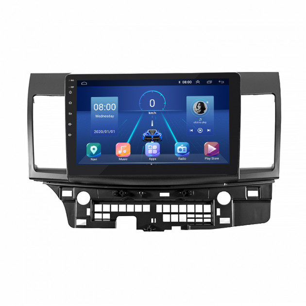 Штатная магнитола Lesko для Mitsubishi Lancer X Рестайлинг 2 2015-2017 экран 10" 2/32Gb 4G Wi-Fi GPS Top