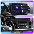 Штатная магнитола Lesko для Mitsubishi Lancer X Рестайлинг 2011-2015 экран 10" 2/32Gb CarPlay 4G Wi-Fi GPS Prime