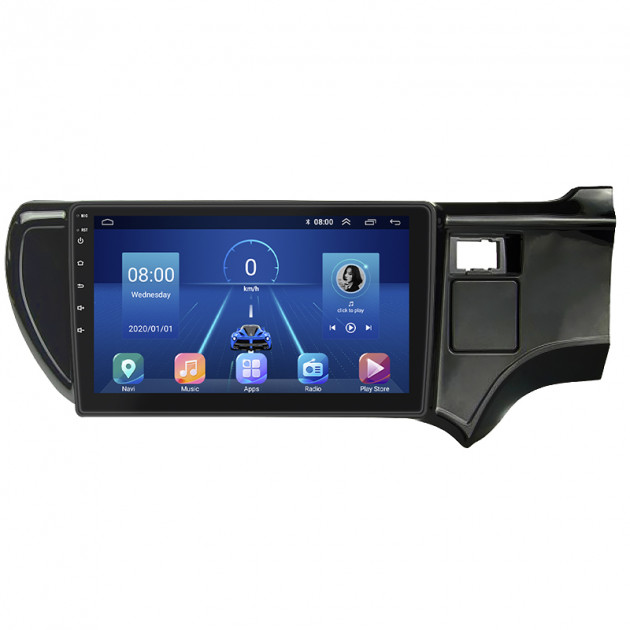 Штатная магнитола Lesko для Toyota Aqua I right wheel 2011-2021 экран 9" 6/128Gb 4G Wi-Fi GPS Top