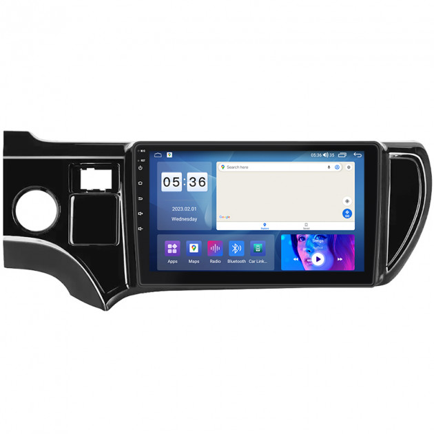 Штатная магнитола Lesko для Toyota Aqua I Рестайлинг 2 2017-2021 экран 9" 2/32Gb CarPlay 4G Wi-Fi GPS Prime