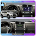 Штатная магнитола Lesko для Toyota Land Cruiser Prado 150 Series 2009-2013 экран 9" 4/64Gb 4G Wi-Fi GPS Top
