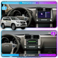 Штатная магнитола Lesko для Toyota Land Cruiser Prado 150 Series 2009-2013 экран 9" 6/128Gb 4G Wi-Fi GPS Top