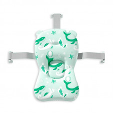 Матрасик коврик для ребенка в ванночку с креплениями Bestbaby 340 Green Whale